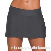 BAOPTEIL Women's Skirted Bikini Bottom High Waisted Swim Bottom Skort Bikini Bottom Swim Skirt for Women Grey B07MZRMTSB